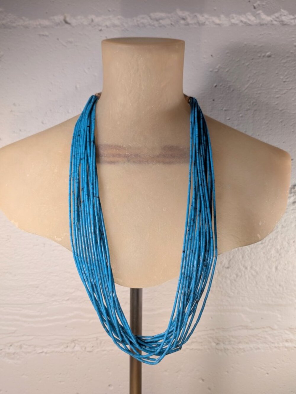 Vintage Native American 15-Strand Turquoise Heishi Necklace Allard Auctions